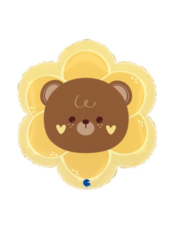 Фольга шар фигура Мишка в ромашке Grabo