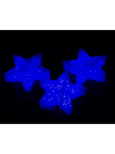 Электрогирлянда 86 см 3 звезды пластик цвет синийHS-9-1