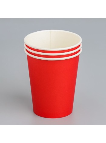 Стакан бумага 10 шт 250 мл d8 см цвет красный