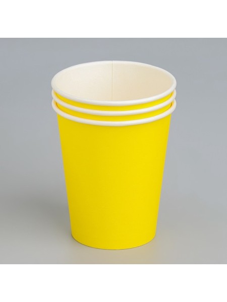 Стакан бумага 10 шт 250 мл d8 см цвет желтый