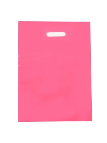 Пакет полиэтилен 30 х40 см 30 мкм с прорубной ручкой цвет розовый 1/50
