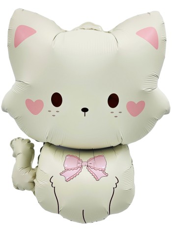 Фольга шар фигура Кошечка с бантиком 28"/71 см Китай