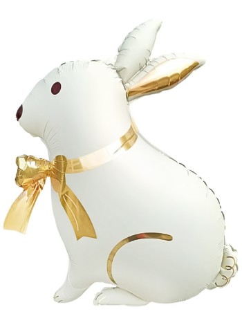 Фольга шар фигура Зайка с розовым бантиком сатин 33"/84 см Китай