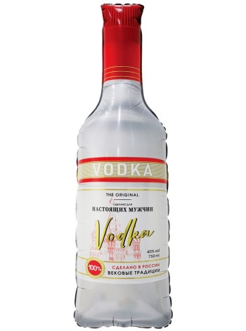 Фольга шар фигура Бутылка Водка для настоящих мужчин 37"/94 см Китай