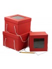 Коробка картон 24 х24 х18 см набор 3 шт с окном LX11-6, LX11-8, LX11-9, LX11-10