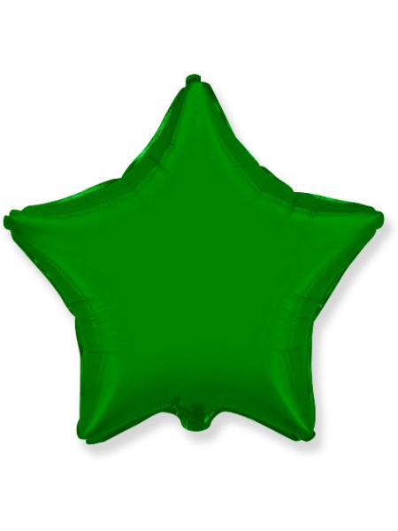 Фольга шар Звезда 9"/23 см металлик зеленый 1шт Испания Flexmetal