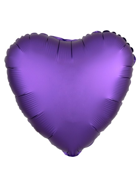 Фольга шар Сердце 19"/48 см сатин фиолетовый