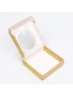Коробка складная 11,5 х11,5 х3 см с окном Золотой бант