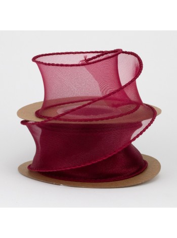 Лента полиэстер 4 см х9 м цвет бургунди Арт. OR-9