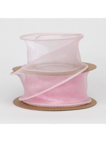 Лента полиэстер 4 см х9 м цвет розовый Арт. OR-6