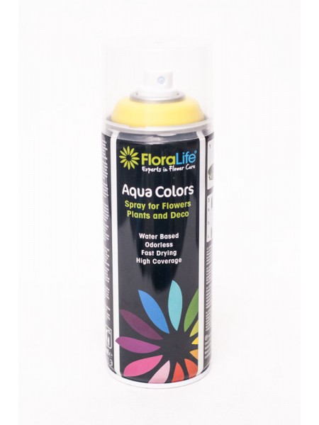 Спрей краска 400 мл Floralife Aqua Color Spray цвет ярко-желтый