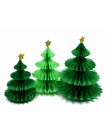 Подвеска объемная Елка со звездой набор 3 шт 36/31/27 см бумага цвет зеленый HS-35-9 Китай