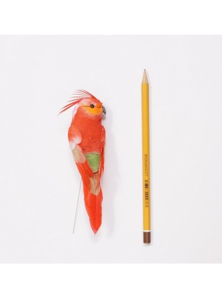 Птичка на вставке с хохолком 14 см цвет микс HS-18-5