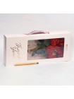 Коробка-сумка для цветов 20 х 45 х 6 смс окном и пробирками  HS-9-3
