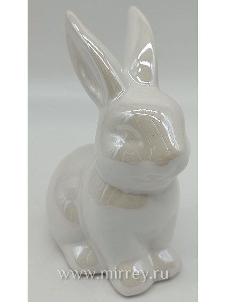 Кролик белый 11,3 см сувенир керамика