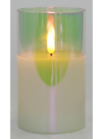 Свеча светодиодная в стакане с мерцающим светом 7,5 х 7,5 х 12,5 перламутр