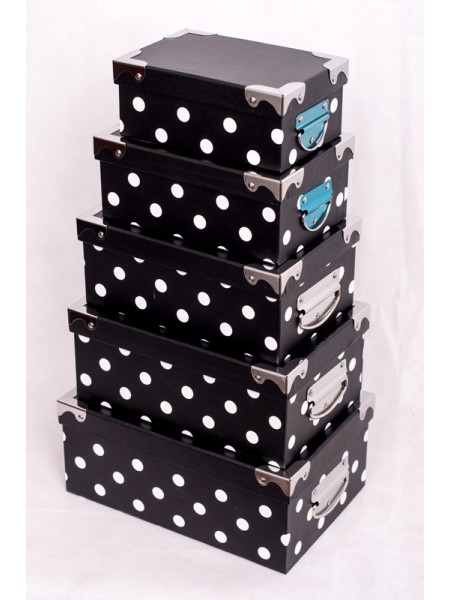 Коробка картон 11 х17,5 х26 см набор 5 шт с уголками Горох