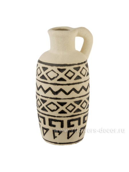Кувшин керамика Ethnic 13 х 12 х H25 см цвет черный арт. SYJ2531-1
