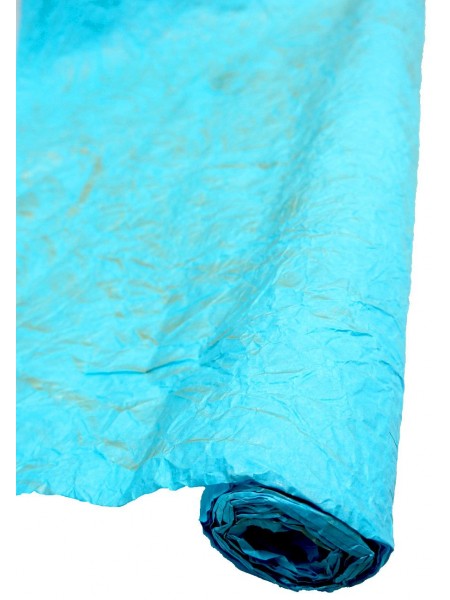 Бумага эколюкс 70 см х5 м голубой с золотом