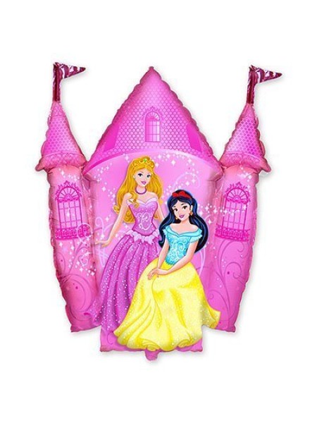 Фольга шар Принцессы и Замок розовый 1шт 34"/86 см Испания