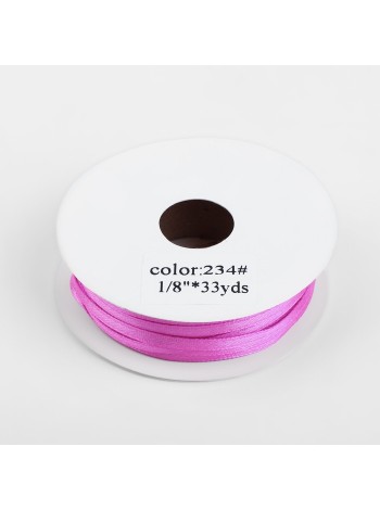 Лента атлас 0,3 см х33 ярд цвет сиренево-розовый №234
