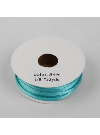 Лента атлас 0,3 см х33 ярд цвет бирюза №54