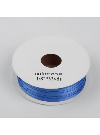 Лента атлас 0,3 см х33 ярд цвет синий №85