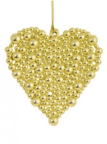 Сердечко в золоте 8 х 8 х 0,3 см полипропилен  новый год