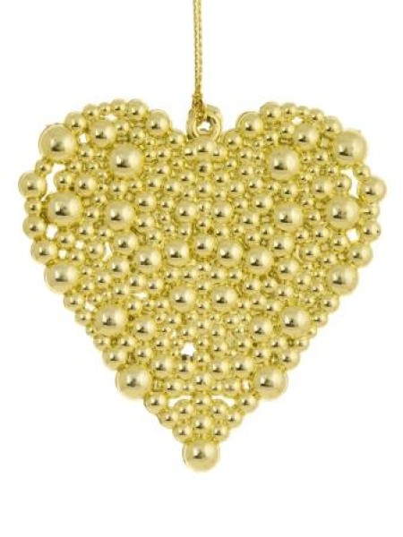 Сердечко в золоте 8 х 8 х 0,3 см полипропилен  новый год