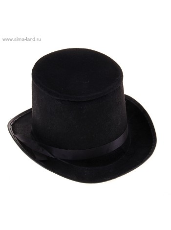 Шляпа цилиндр черная 15 х25 х28 см