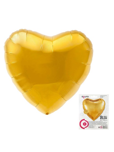 Фольга шар Сердце 30" Металлик Gold