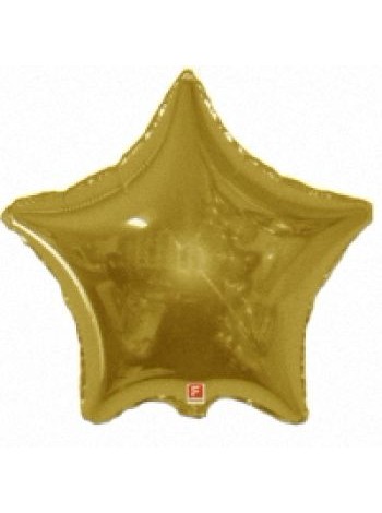 Фольга шар Звезда 18"/46 см металлик золото 1шт Испания Flexmetal