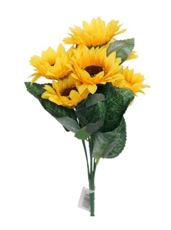 Подсолнух букет 7 цветков желтый 32 см HS 23-8