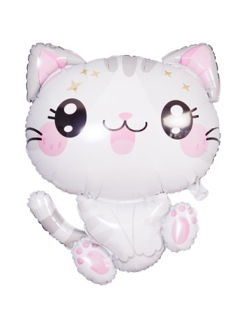 Фольга шар фигура Кавайи котенок полосатый 20"/50 см ANAGRAM США