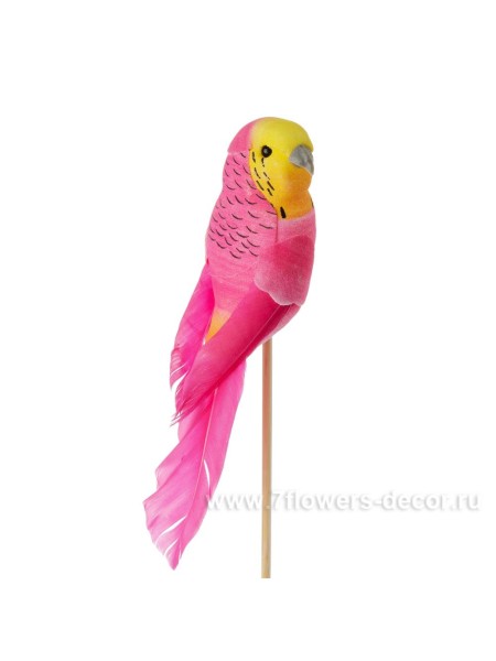 Попугай на вставке 14,5 х 50 см цвет Розовый пластик Арт.К40586