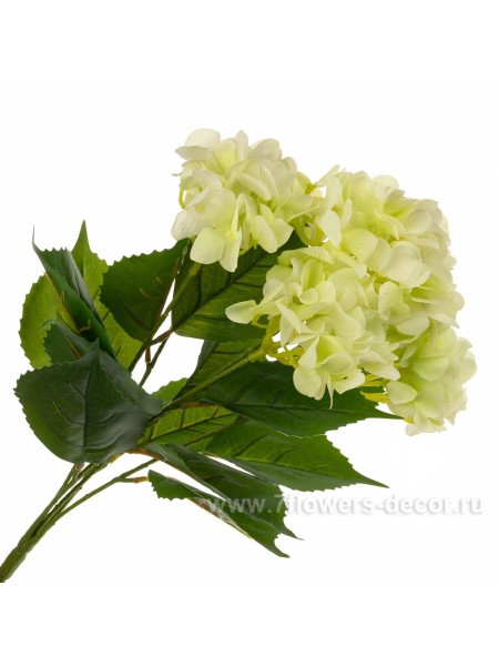 Гортензия 55 см цветок искусственный цвет белый силикон