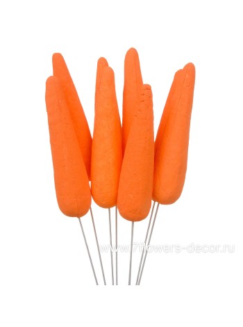 Морковь декоративная набор 8 шт пластик на вставке цвет оранжевый Арт h23s-235