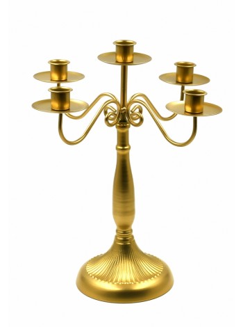 Канделябр металл на 5 свечей h-33 см цвет золотой HS-39-3