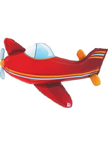 Фольга шар фигура Самолет красный 37"/94 см GRABO