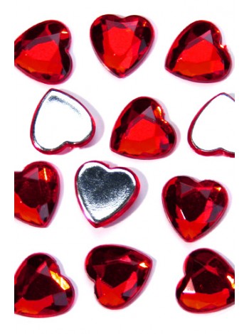 Стразы сердца 412-21 d12 мм цвет рубиновый цена за 1 шт
