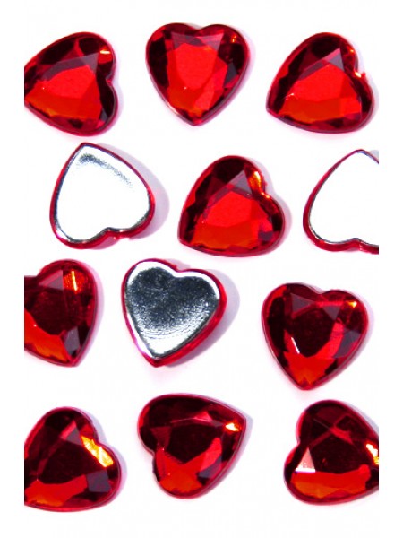 Стразы сердца 412-21 d12 мм цвет рубиновый цена за 1 шт