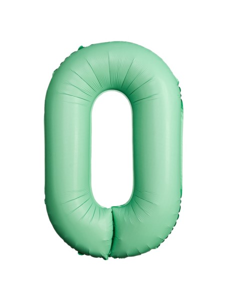 Фольга шар Цифра 0 Мятный (SLIM Mint) 40"/100 см 1 шт Испания