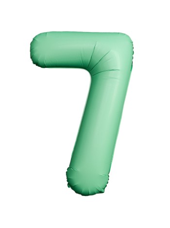 Фольга шар Цифра 7 Мятный (SLIM Mint) 40"/100 см 1 шт Испания