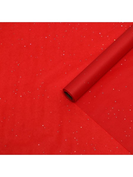 Бумага тишью 50 см х10 м Конфетти цвет красный