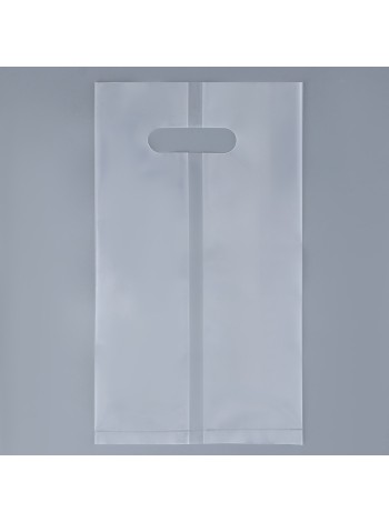 Пакет полиэтилен 30 х43 + 28 см прозрачный с прорубной ручкой 60 мкм 1/20