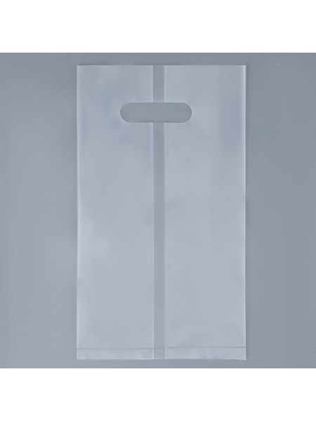 Пакет полиэтилен 30 х43 + 28 см прозрачный с прорубной ручкой 60 мкм 1/20