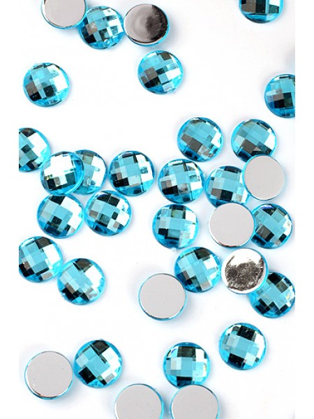 Стразы круглые 114-50 d14 мм цвет голубой  цена за 1 шт