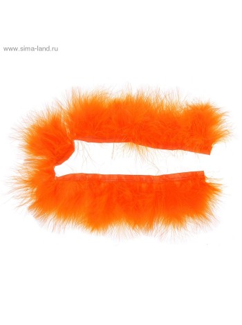 Лента перьев для декора размер 1 шт 50х6 см цвет Оранжевый