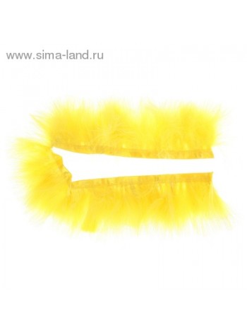 Лента перьев для декора размер 1 шт 50х6 см цвет Жёлтый
