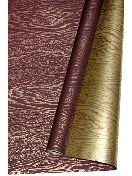 Бумага капелла 100 см х10 м 43/602-15 двусторонняя древесина шоколад с золотом